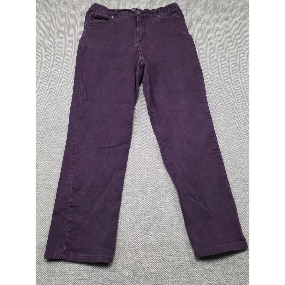 Gloria Vanderbilt Amanda Purple High Rise Tapered‎ Jeans Womens 10 Stretch Denim